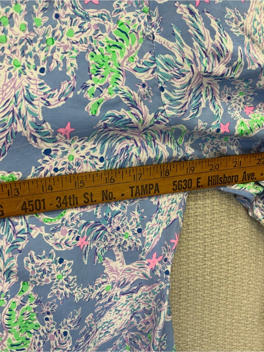 Lilly Pulitzer Hollie Tunic Women's Mini Dress Large Tropical Blue Beach Boho - Picture 8 of 10